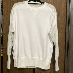 Abercrombie Fitch Color Block Soft A&F Collection Fleece Sweatshirt White S